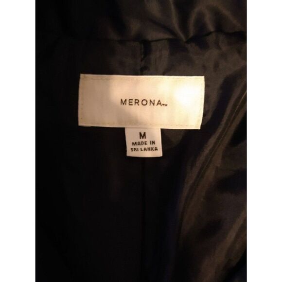 Merona black Button.Jacket Medium Black Y2K Classic Sleek City - Picture 7 of 8